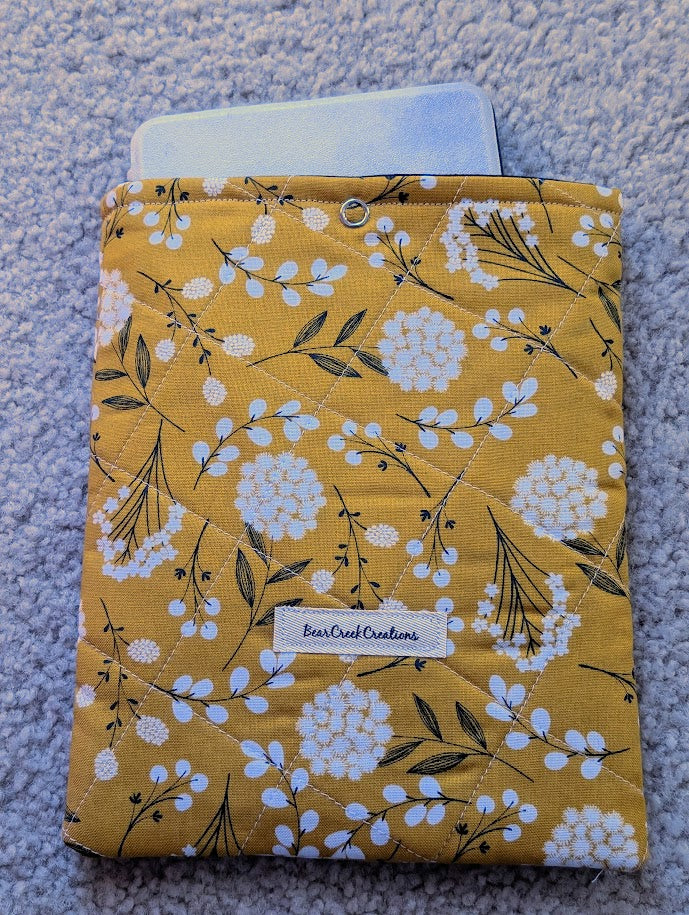 Yellow Floral Quilted Kindle Sleeve