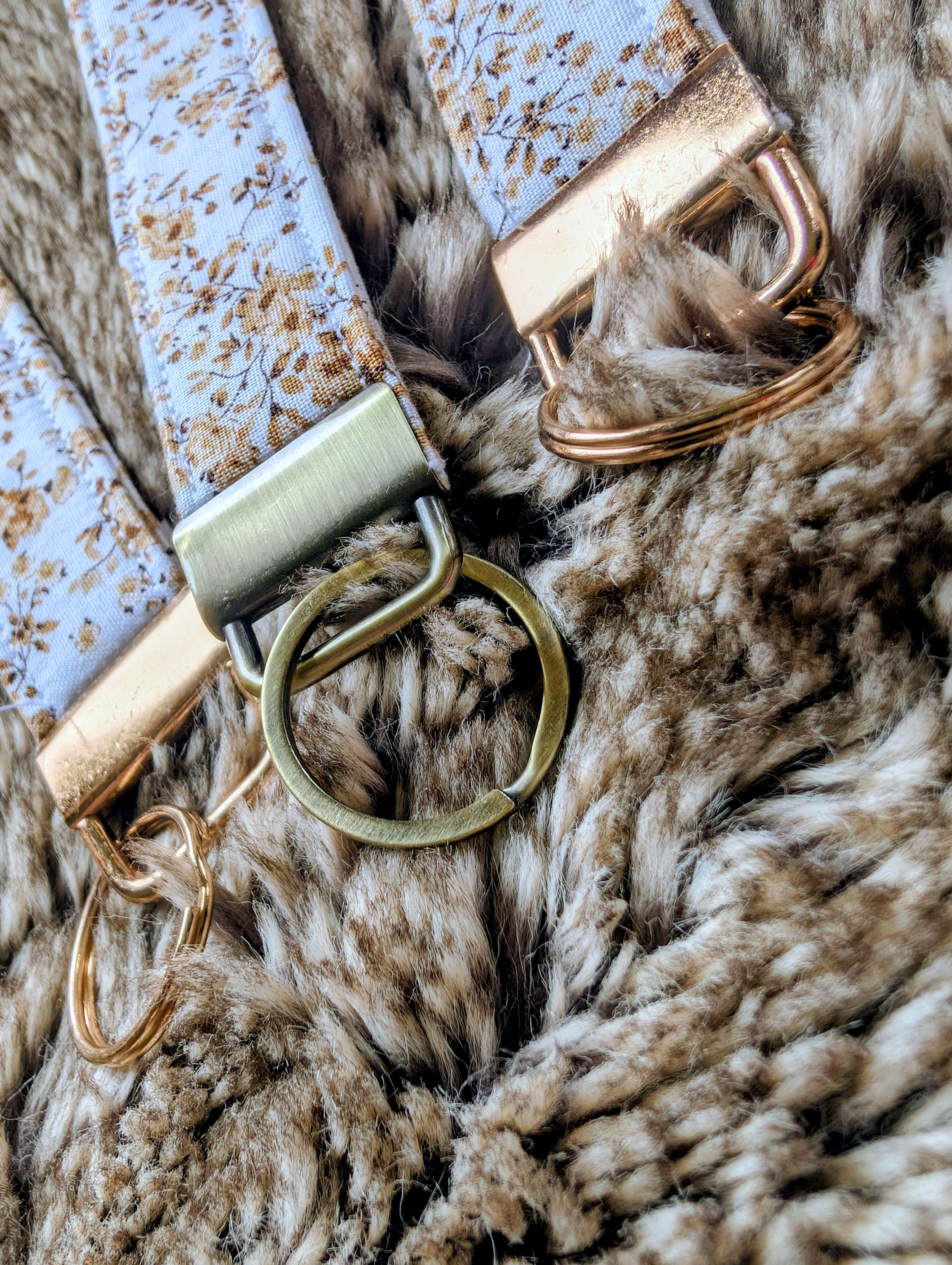 Brown Floral Key Wristley