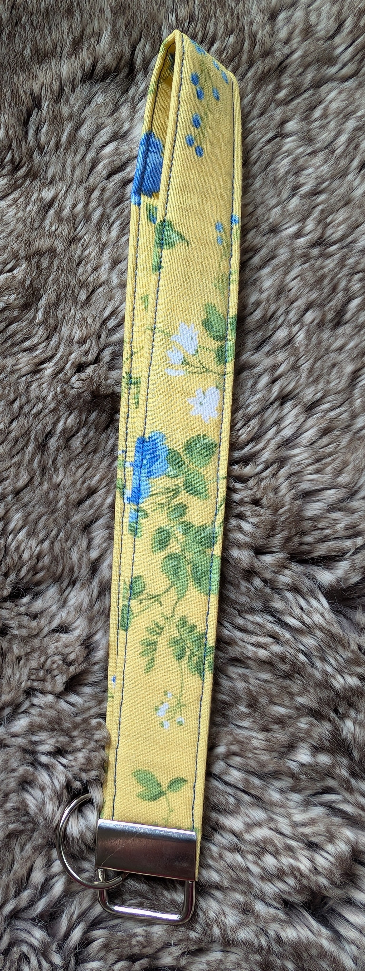 Yellow/Blue Floral Wristlet