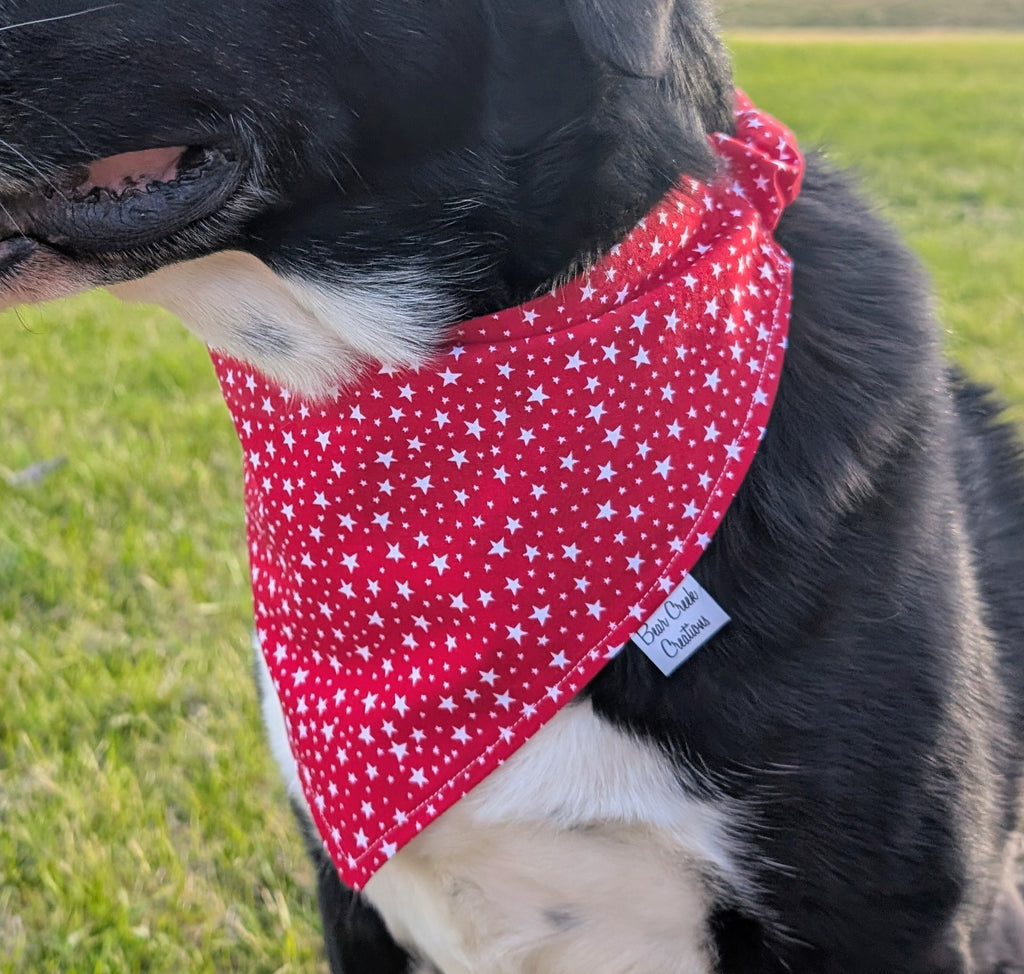 Red, White and Blue Double Sided Scrunchie Dog Bandana