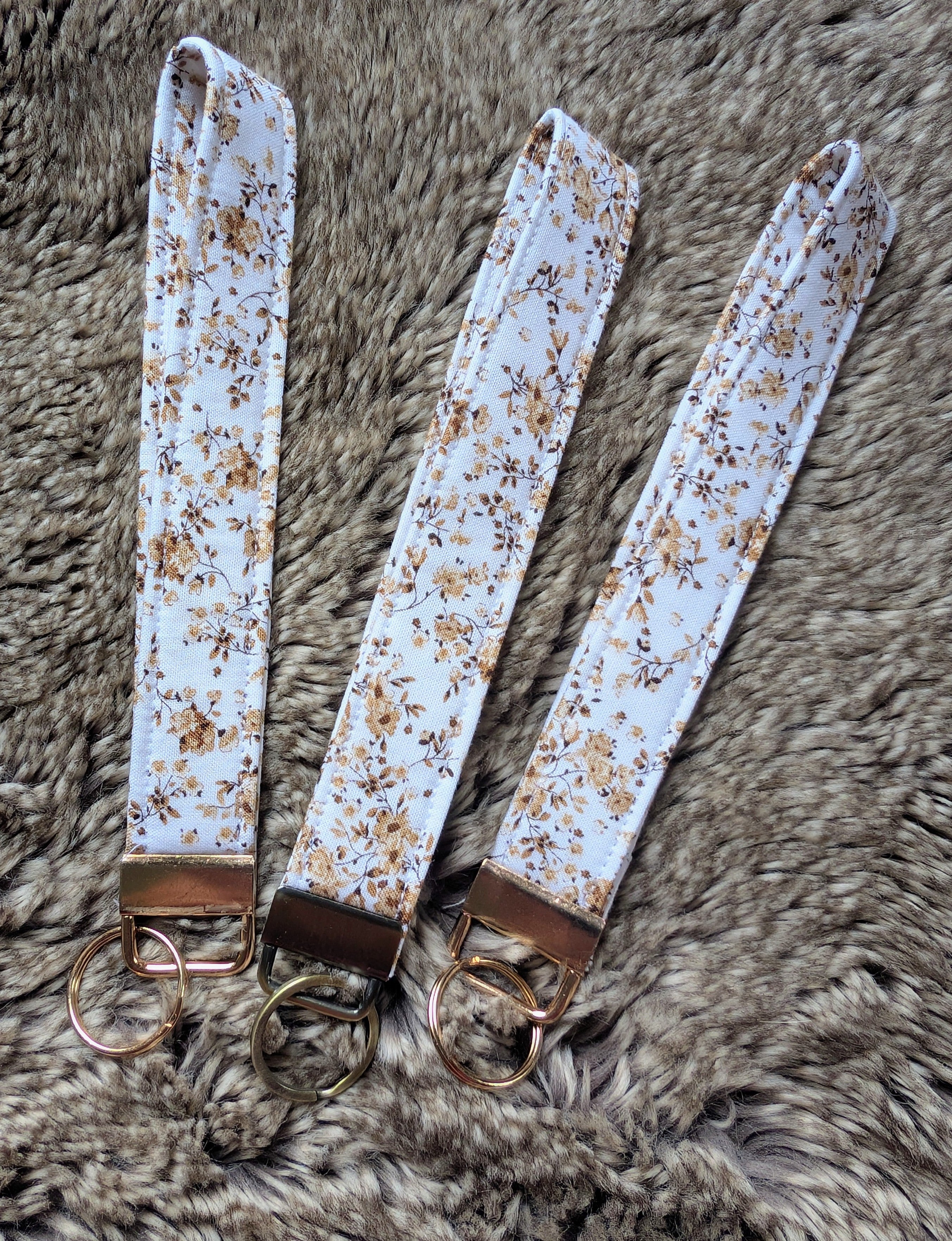 Brown Floral Key Wristley